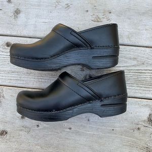 Dansko Black Leather Clogs